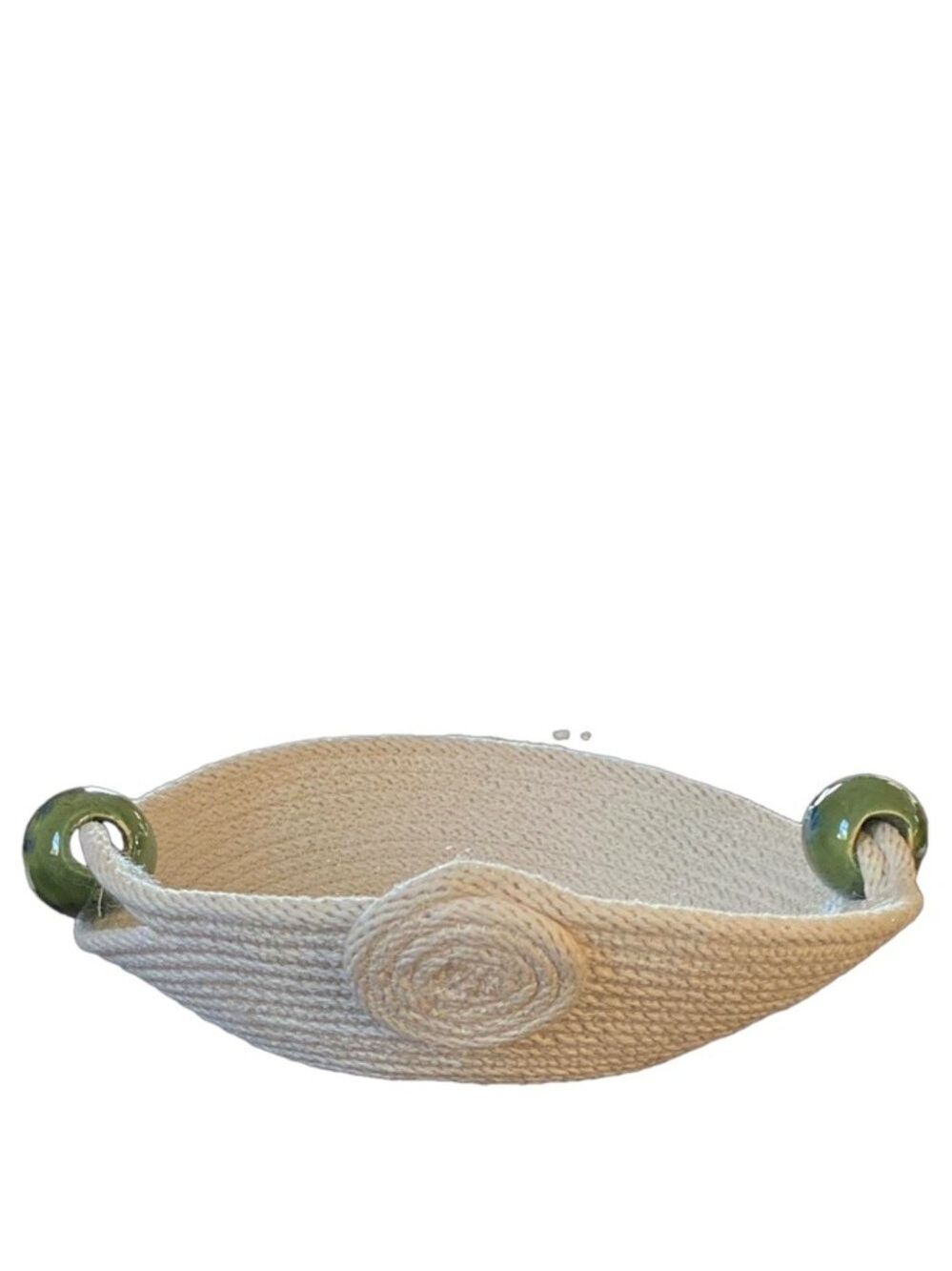 Artisan Bowl Handcrafted Coiled Rope Ceramic Beads OS